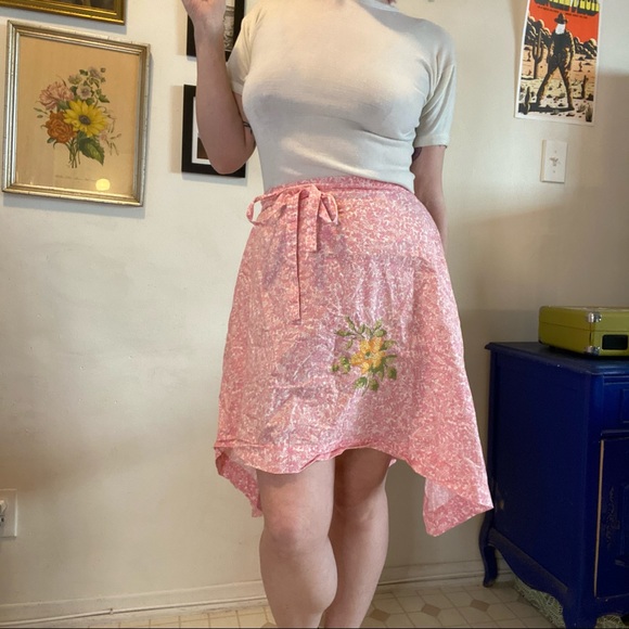 Cottagecore Embroidered Wrap Skirt - Picture 4 of 5